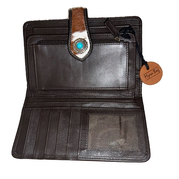 Myra Bag Western Leather Cowhide Sapphire Wallet Cowgirl - Picture 6 of 10